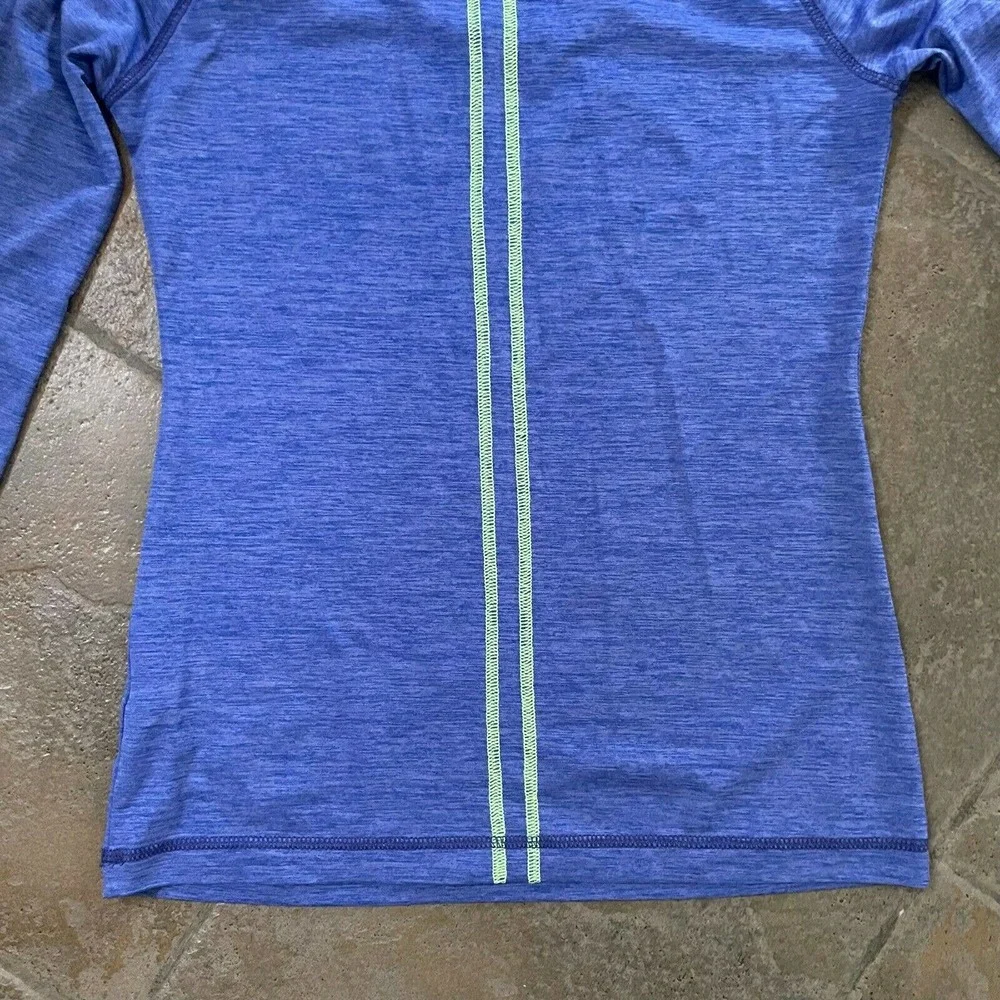 Zella Women's Heather Blue Long Sleeve With Thumbholes Activewear Shirt Size S - Picture 8 of 12